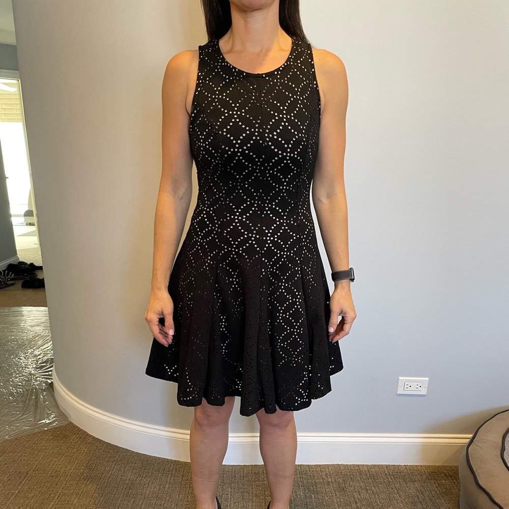Black dress with nude sheath underneath